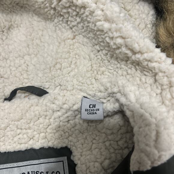 Levi's Jacket Womens Size Small Green Hooded Sherpa Lined Parka Faux Fur Trim - Picture 3 of 7